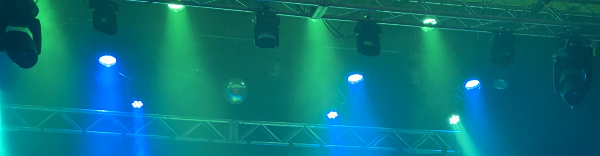 blue and green theater stage lights Grand Rapids